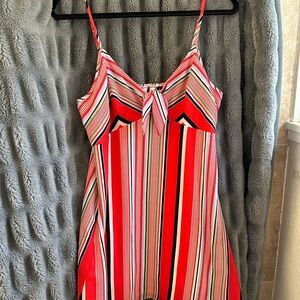 Trixxi Red and Black Striped Mini Dress